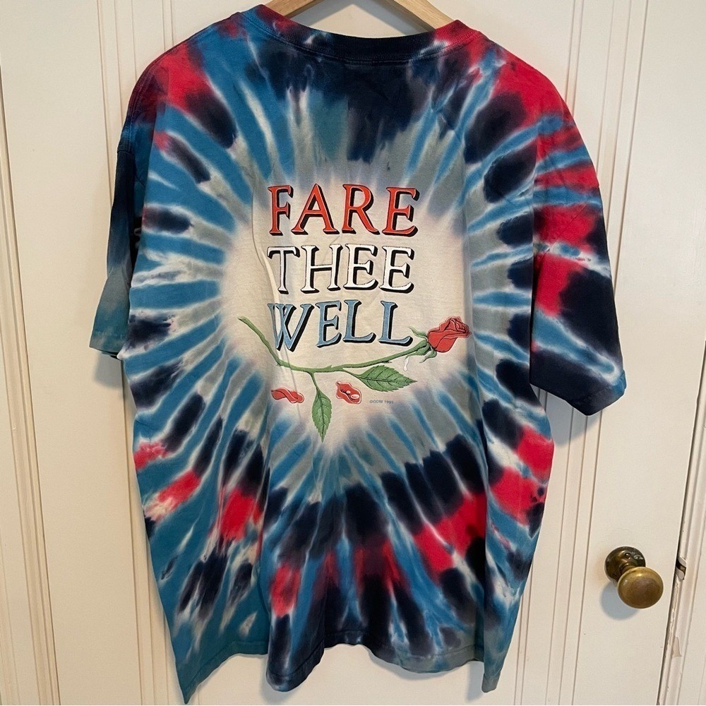 Vintage Grateful Dead Sundog‎ 1995 Fare Thee Well Tour Tie Dye T-Shirt Size XL - Picture 2 of 4